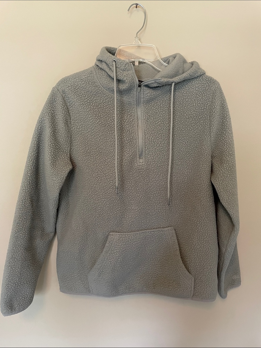 Eddie Bauer Light Gray Sherpa Half-Zip Hoodie